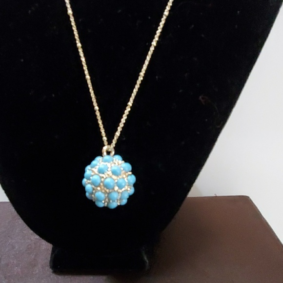 Ann Taylor Turquoise Pendant Necklace #30 - Picture 2 of 2